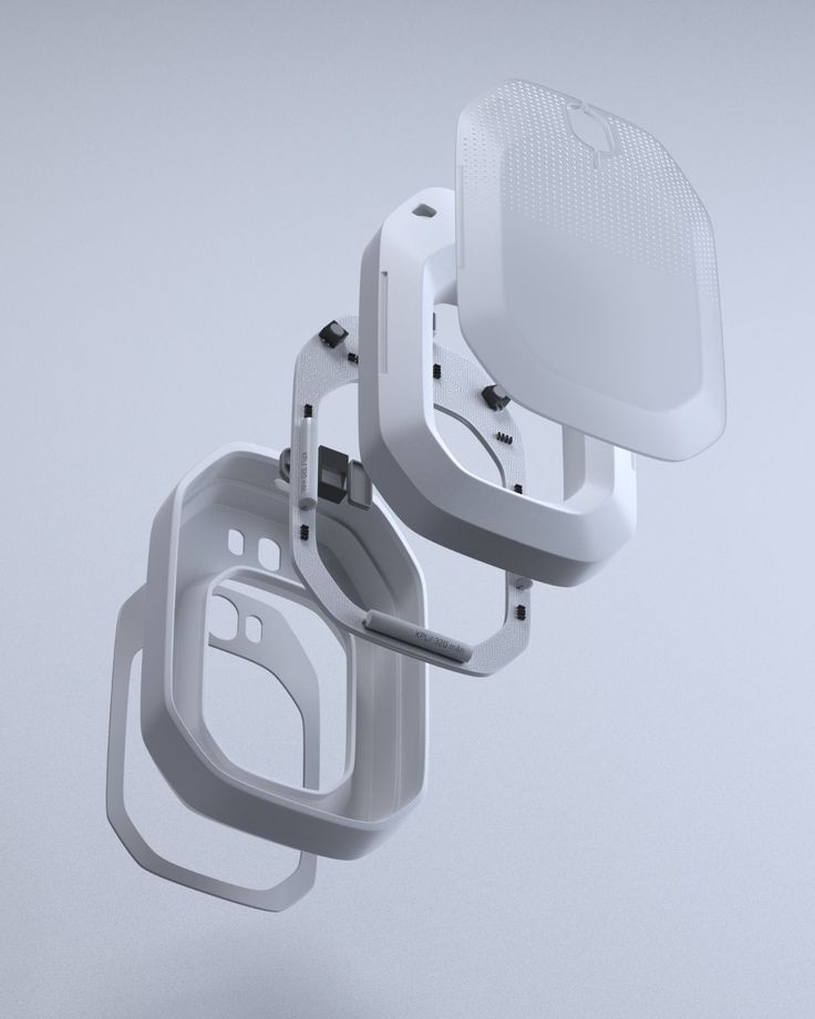 Exploded view of a 3D printed device enclosure