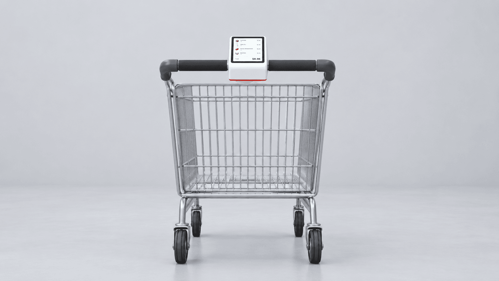 A trolley fitted with Quick Cart, seen from the front